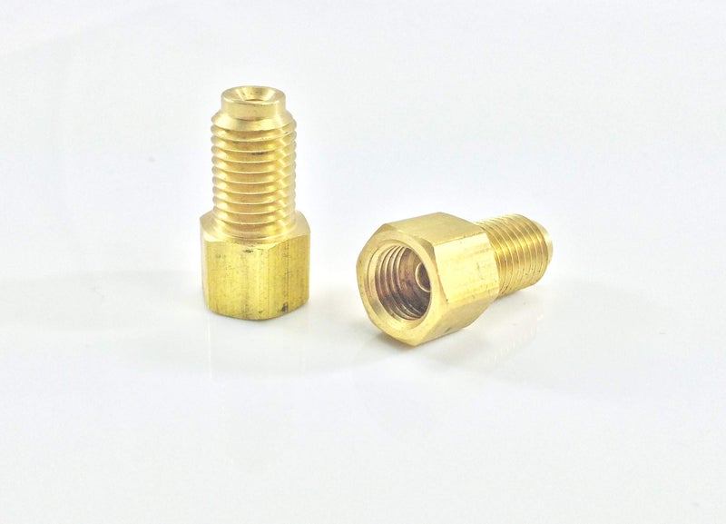 The Stop Shop Brake Line Adaptors for Inverted Flare 7/16"-24(Female End) to 3/8"-24(Male End) Pack of 2
